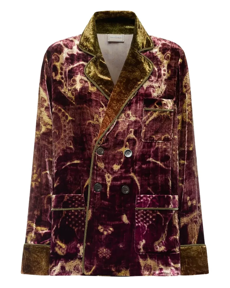 Pierre-Louis Mascia damask-pattern velvet jacket - Braun Braun