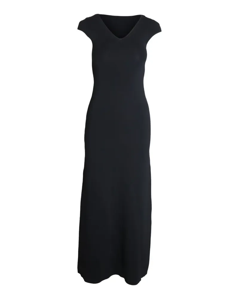 Totême V-neck short-sleeve maxi dress - Schwarz Schwarz