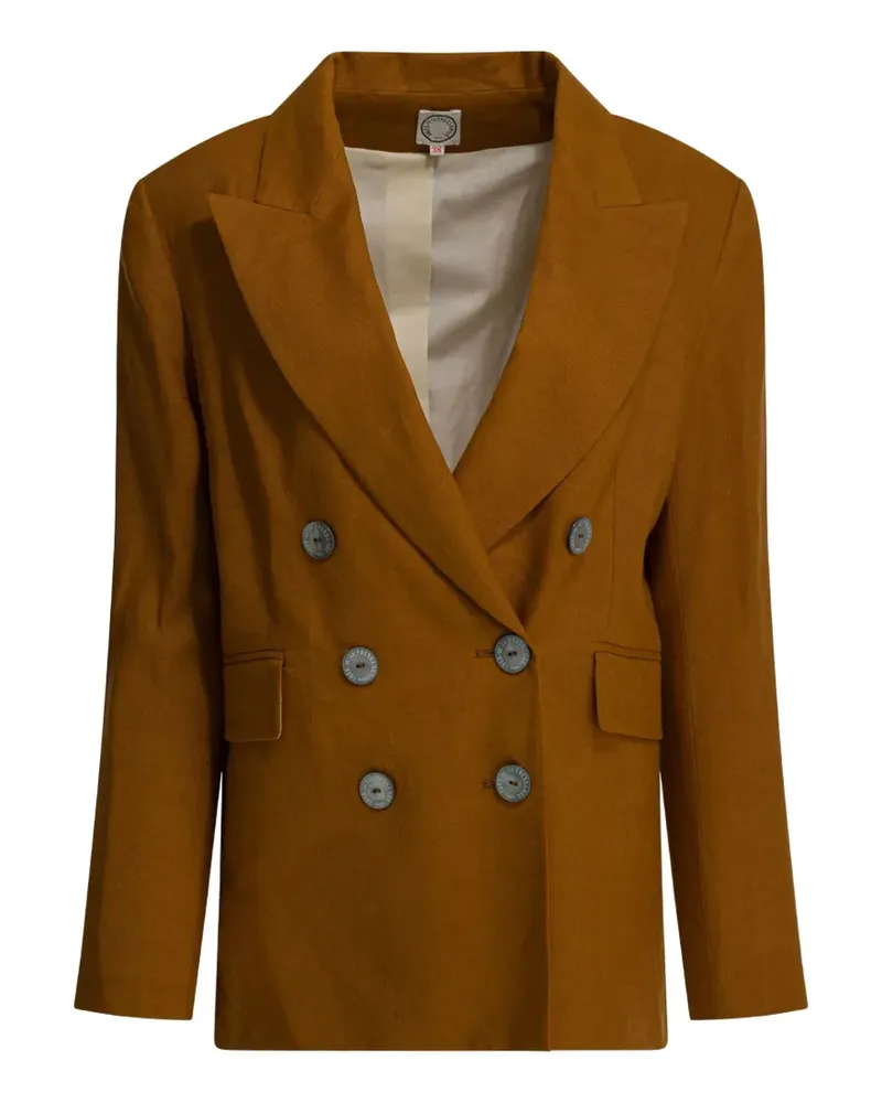 Inès de la Fressange double-breasted linen blazer - Braun Braun