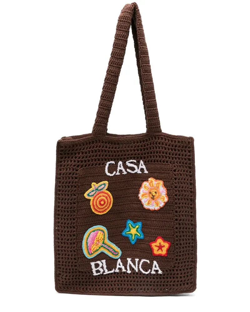 Casablanca Paris Gehäkelte Tasche mit Motiv - Braun Braun