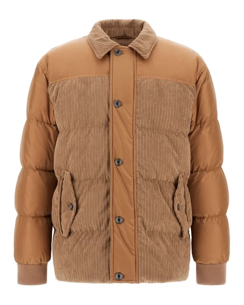 Herno Wattierte Camul Jacke mit Cordeinsatz - Braun Braun