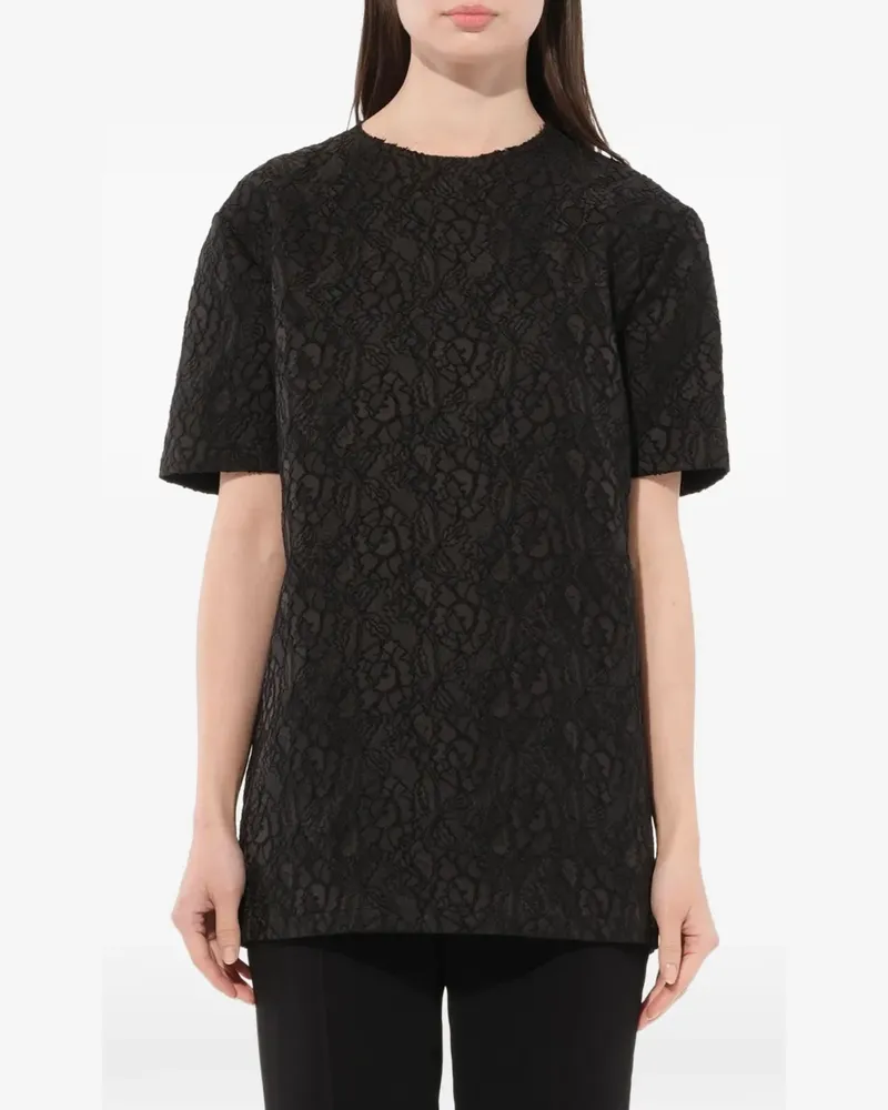 Givenchy T-Shirt aus floraler Spitze - Schwarz Schwarz