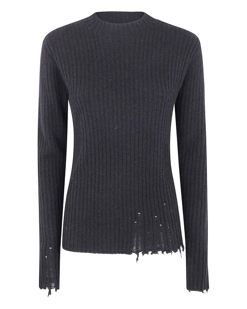 Uma Wang Gerippter Pullover mit ausgefranstem Saum - Blau Blau