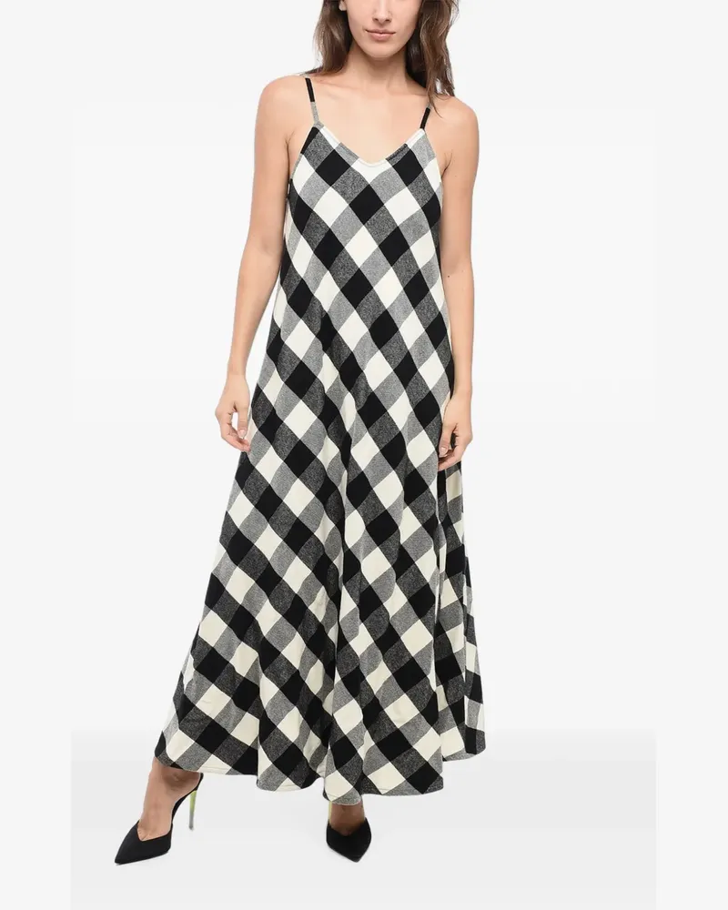 Woolrich Kariertes ausgestelltes Kleid - Schwarz Schwarz