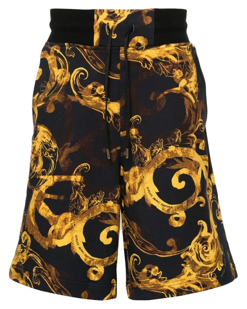 Versace Jeans Shorts mit Barocco-Print Schwarz