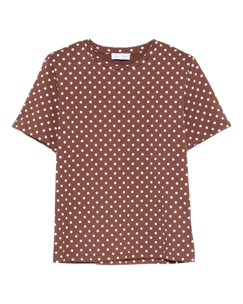 Weili Zheng polka-dot T-shirt - Braun Braun