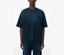 T-Shirt mit aufgesetzter Tasche - Blau