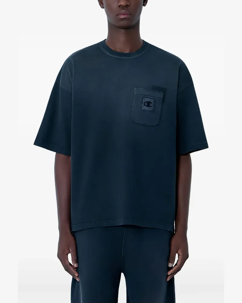 Champion patch-pocket T-shirt - Blau Blau