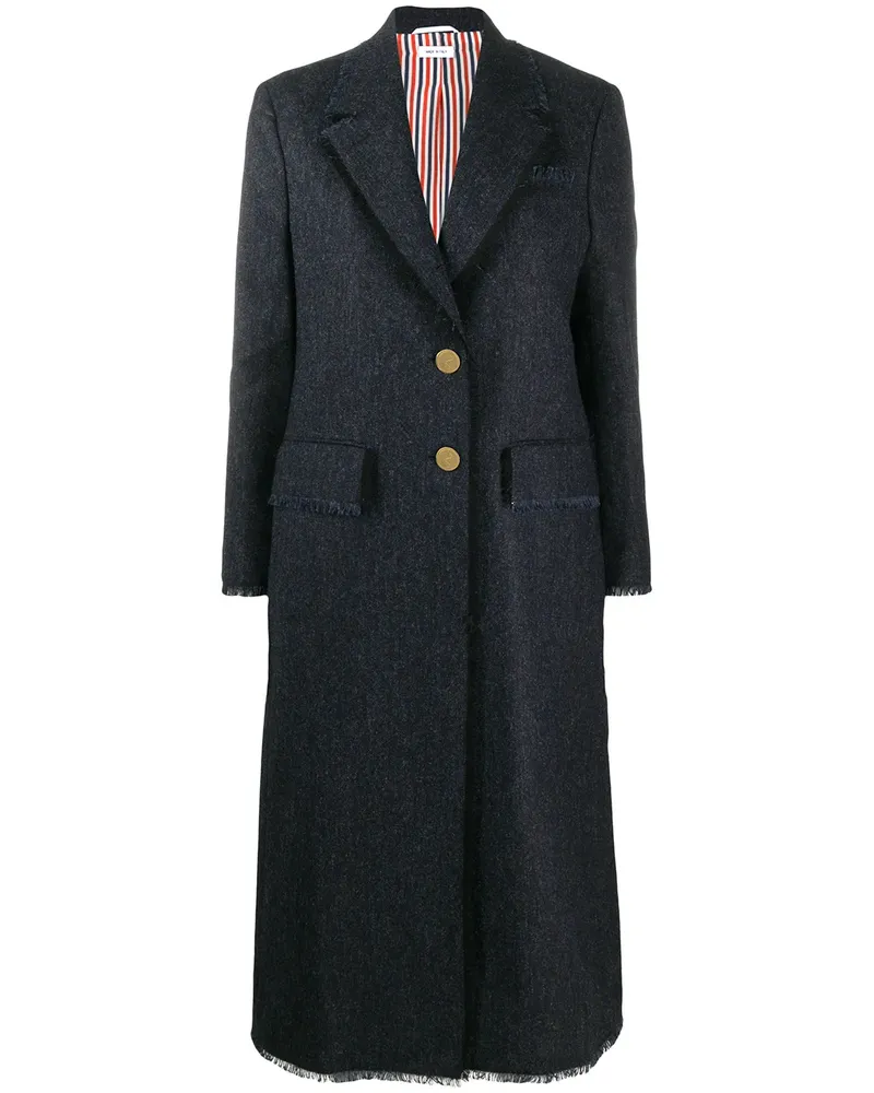 Thom Browne Einreihiger Mantel - Blau Blau