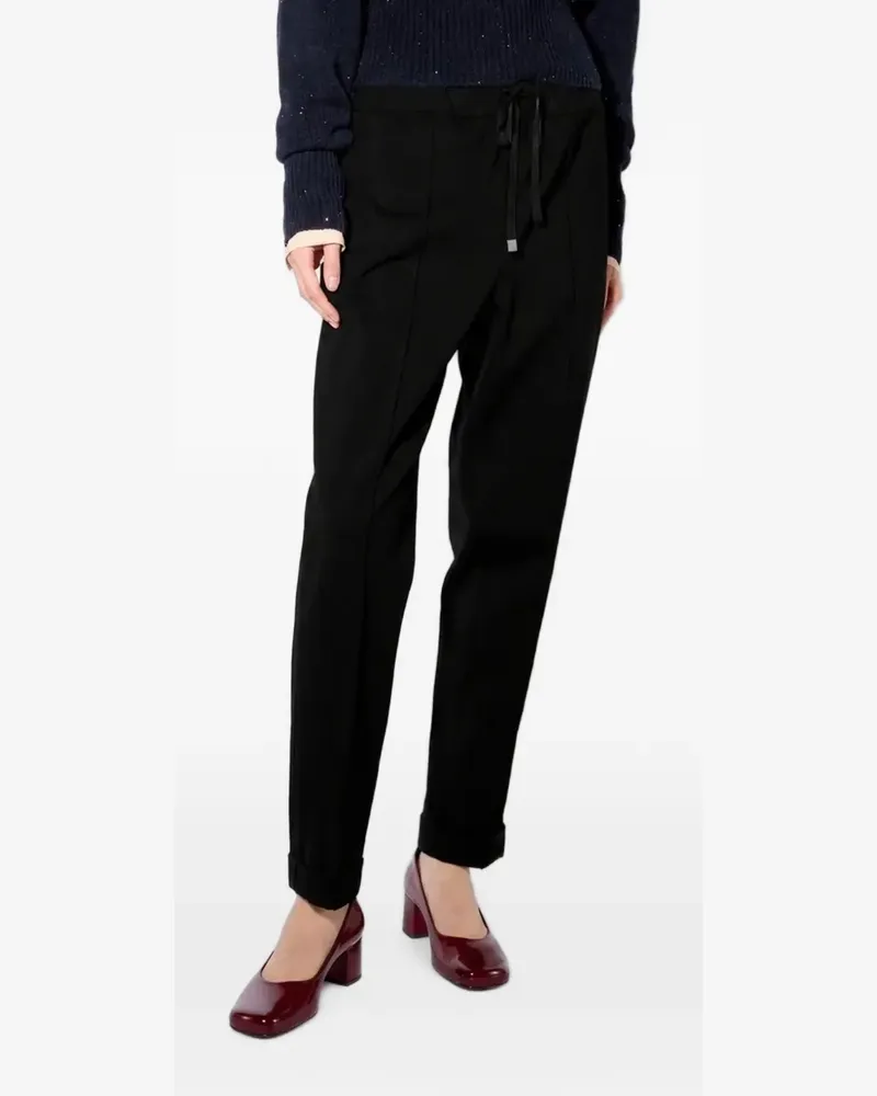 Liviana Conti Biesen-Hose mit Kordelzug - Schwarz Schwarz