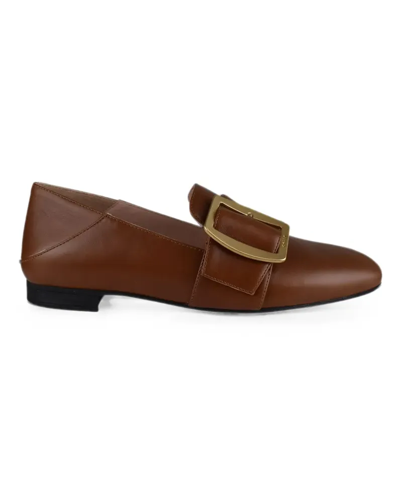 Bally Boucle Slipper aus bernsteinbraunem Leder Braun
