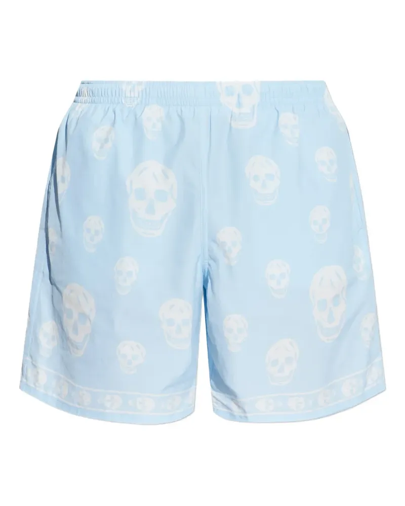 Alexander McQueen skull print swim shorts - Blau Blau