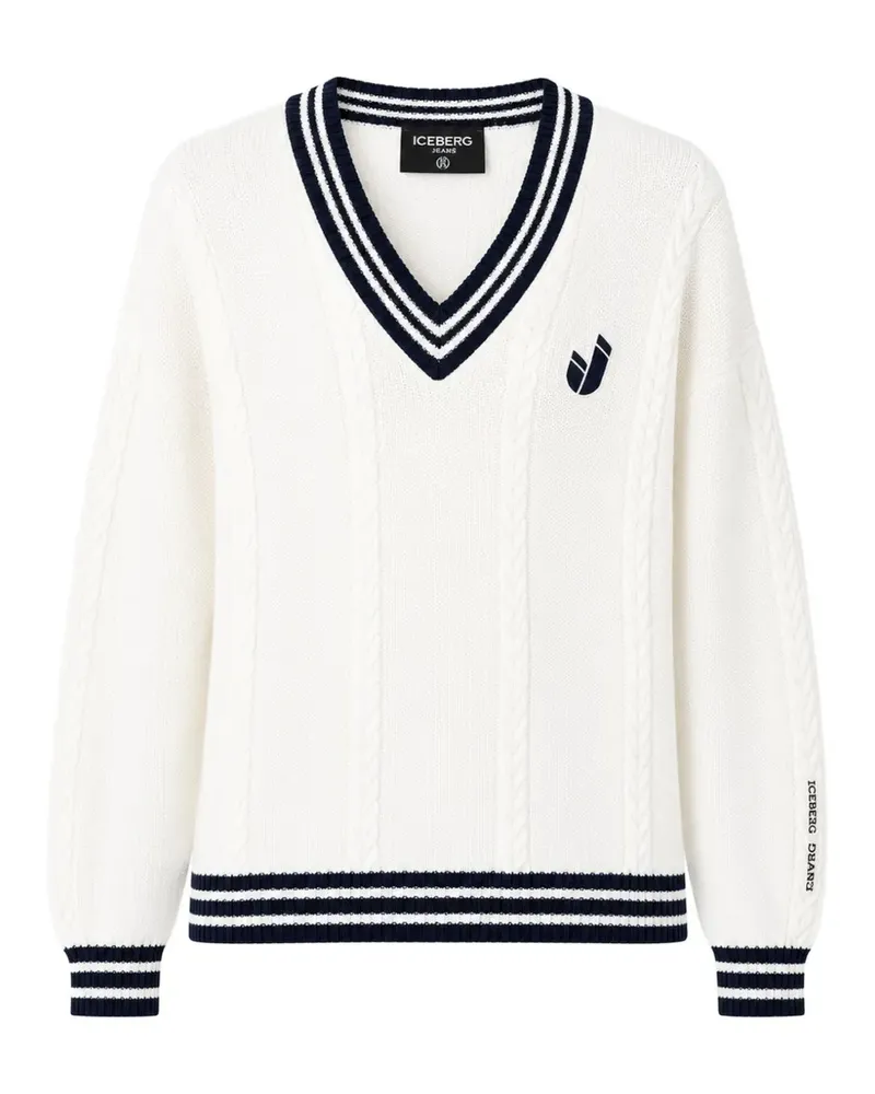 Iceberg cable-knit striped-trim knitwear - Weiß Weiß