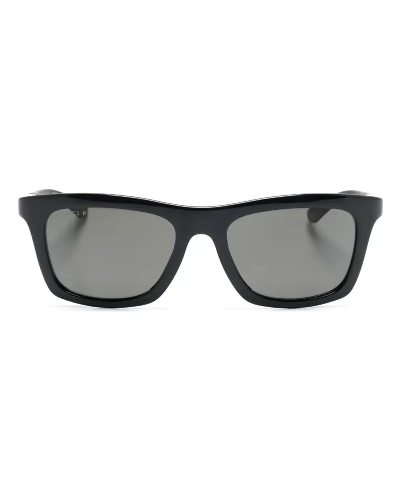 Gucci Sonnenbrille mit Web-Detail - Schwarz Schwarz