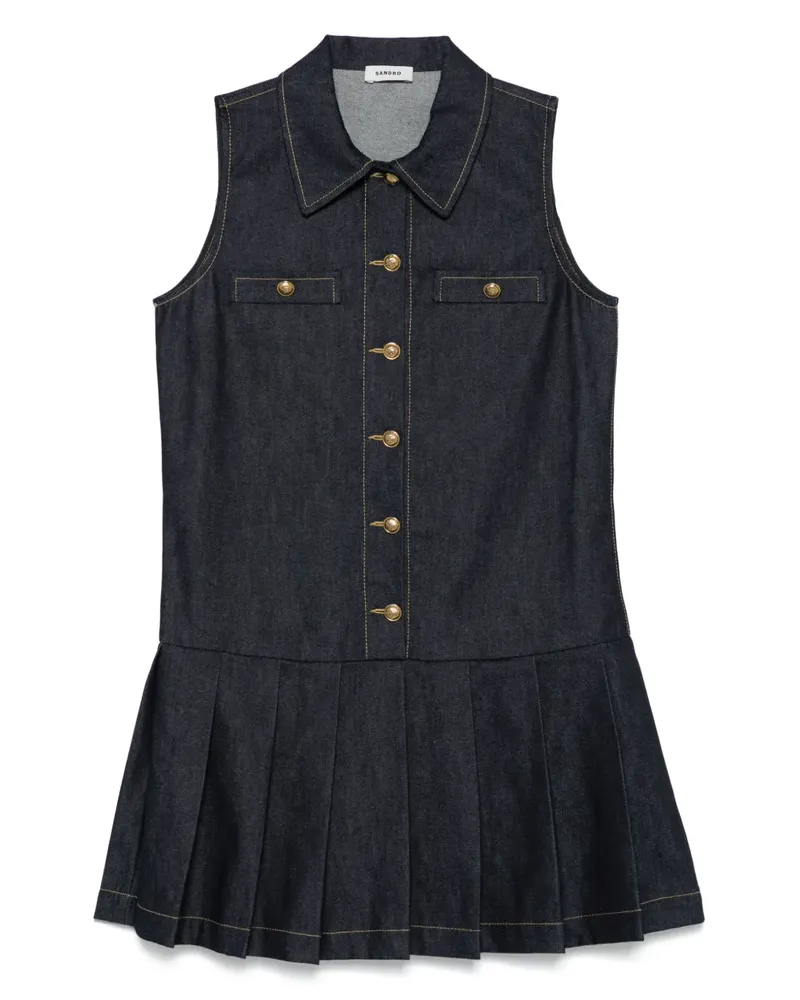 Sandro Klassisches Jeans-Minikleid - Blau Blau