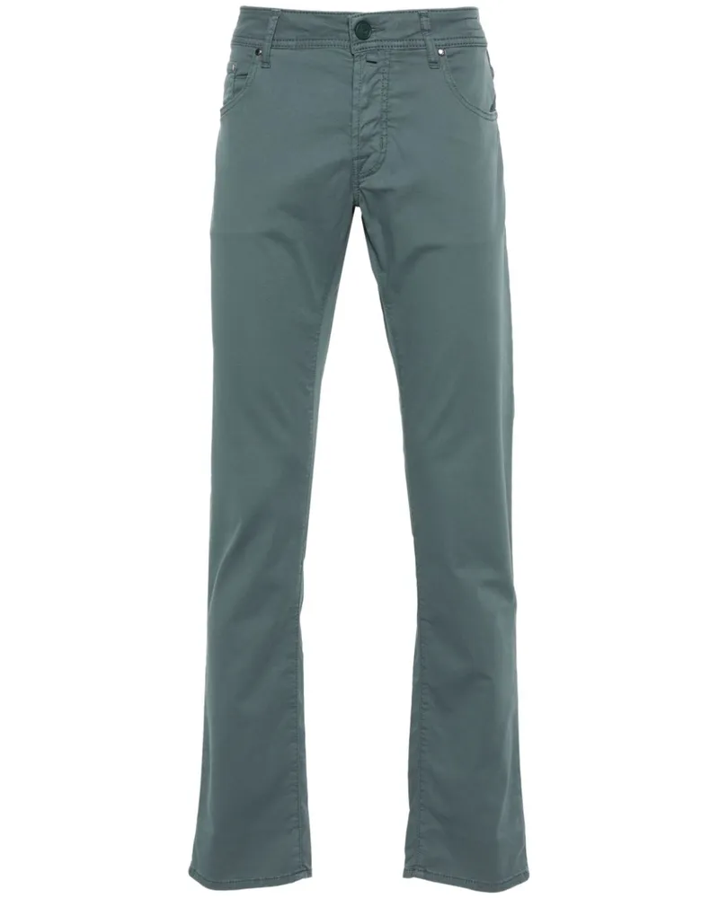 Jacob Cohën Hose mit Logo-Patch - Grün Grün
