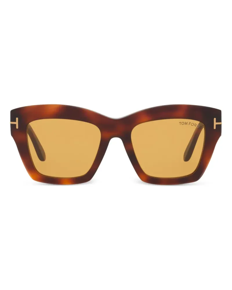 Tom Ford Sonnenbrille mit Oversized-Gestell - Grün Grün