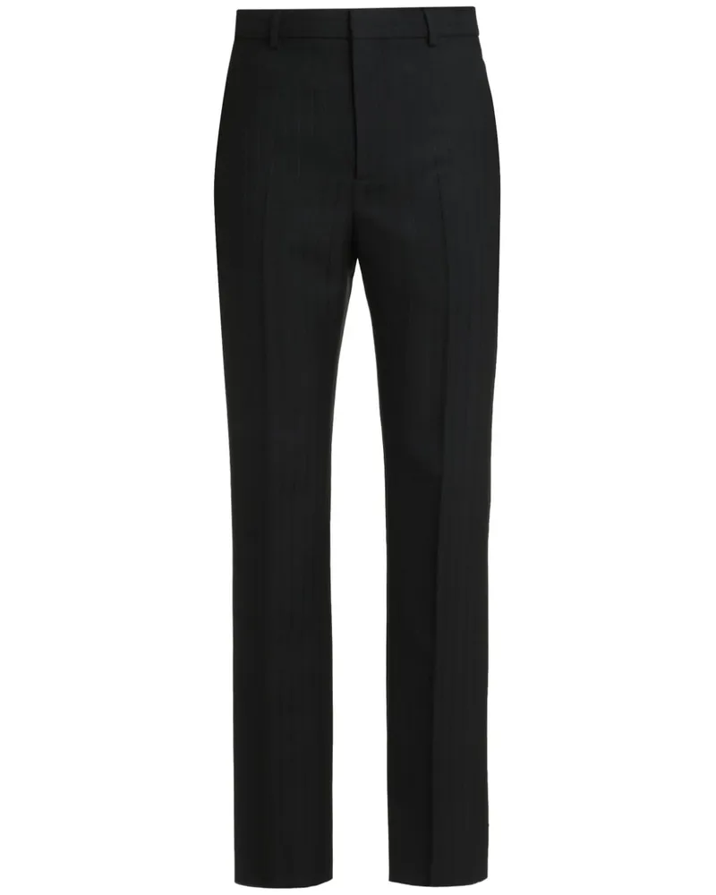 Saint Laurent Gerade Hose mit Bügelfalten - Schwarz Schwarz