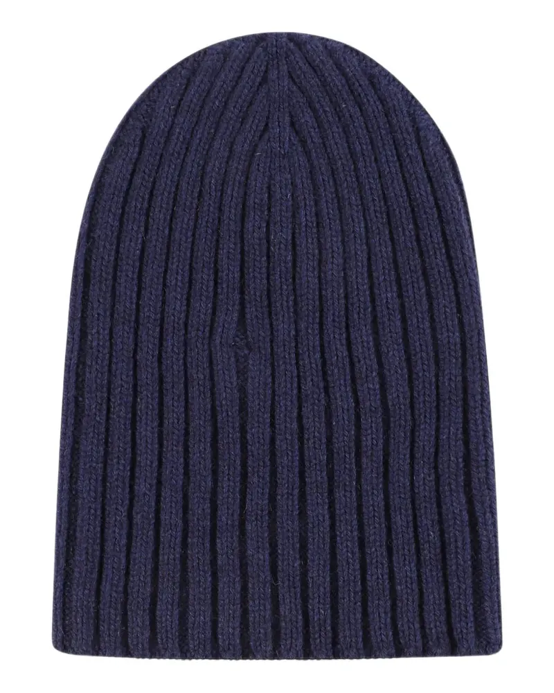 ARAGONA ribbed-knit cashmere beanie hat - Blau Blau