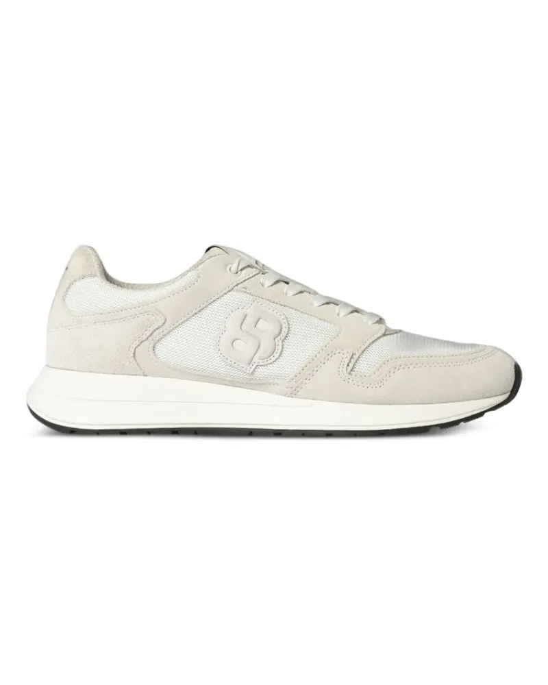 HUGO BOSS suede-panelled mesh sneakers - Nude Nude