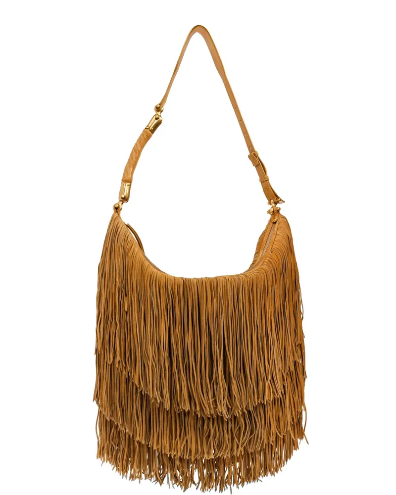 Balmain large Ébène Hobo leather tote bag - Nude Nude
