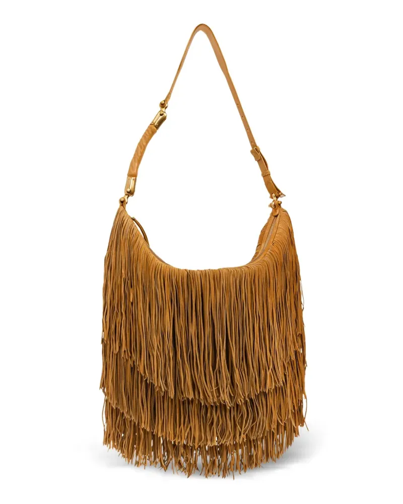 Balmain large Ébène Hobo leather tote bag - Nude Nude