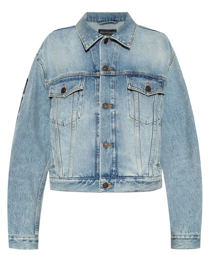 Balenciaga Ausgeblichene Jeansjacke - Blau Blau