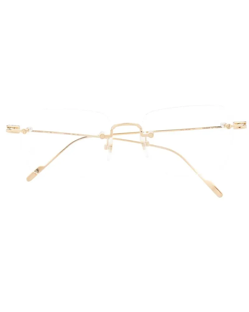 Cartier Eckige Brille mit 18kt Goldgestell - Nude Nude