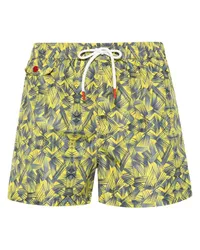 Kiton Badeshorts mit grafischem Print Gelb