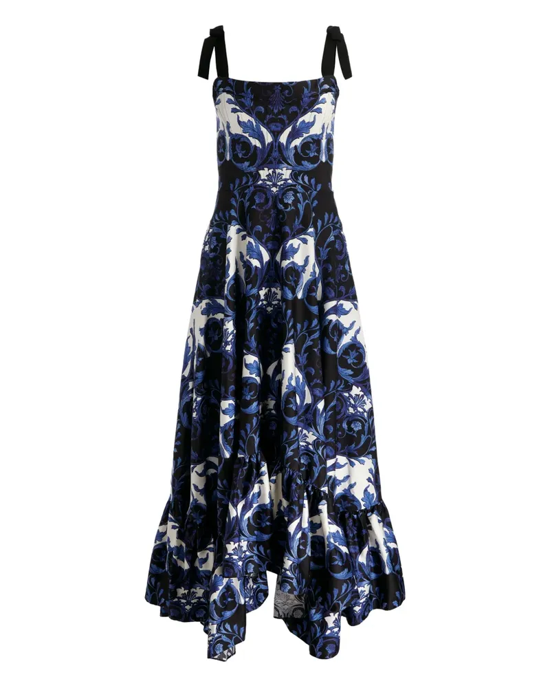 Alice + Olivia Rosalee Maxikleid mit Schleifenverschluss - Blau Blau