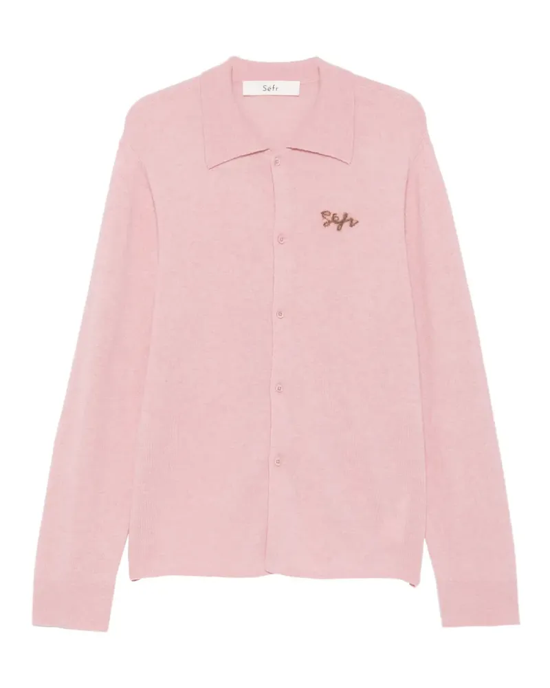 Séfr logo-embroidered cardigan - Rosa Rosa