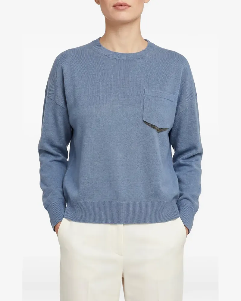 Brunello Cucinelli Pullover mit Tasche - Blau Blau