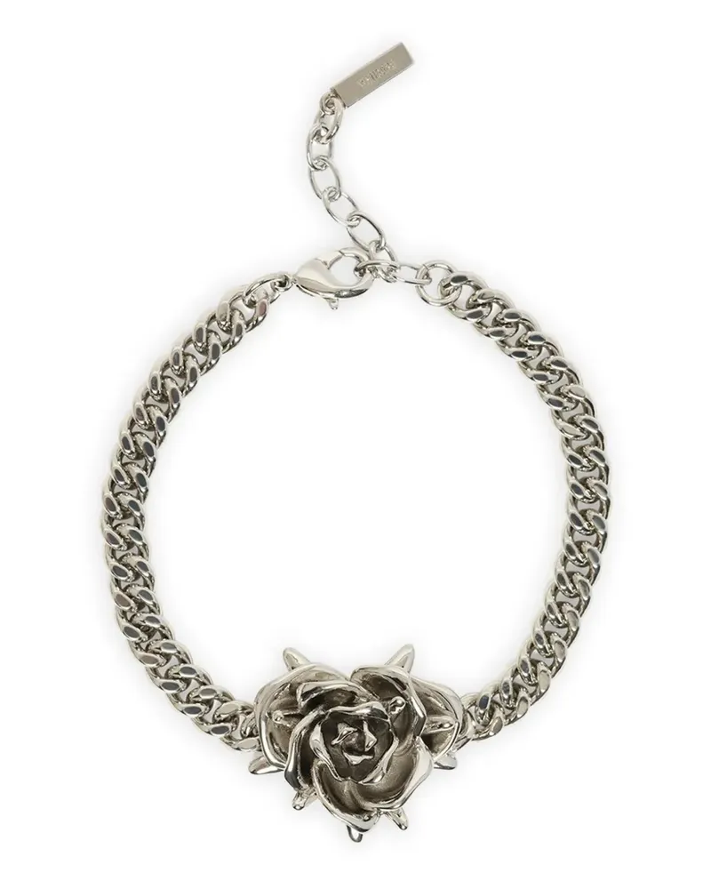 WE 11 DONE spiky rose-detail bracelet - Silber Silber