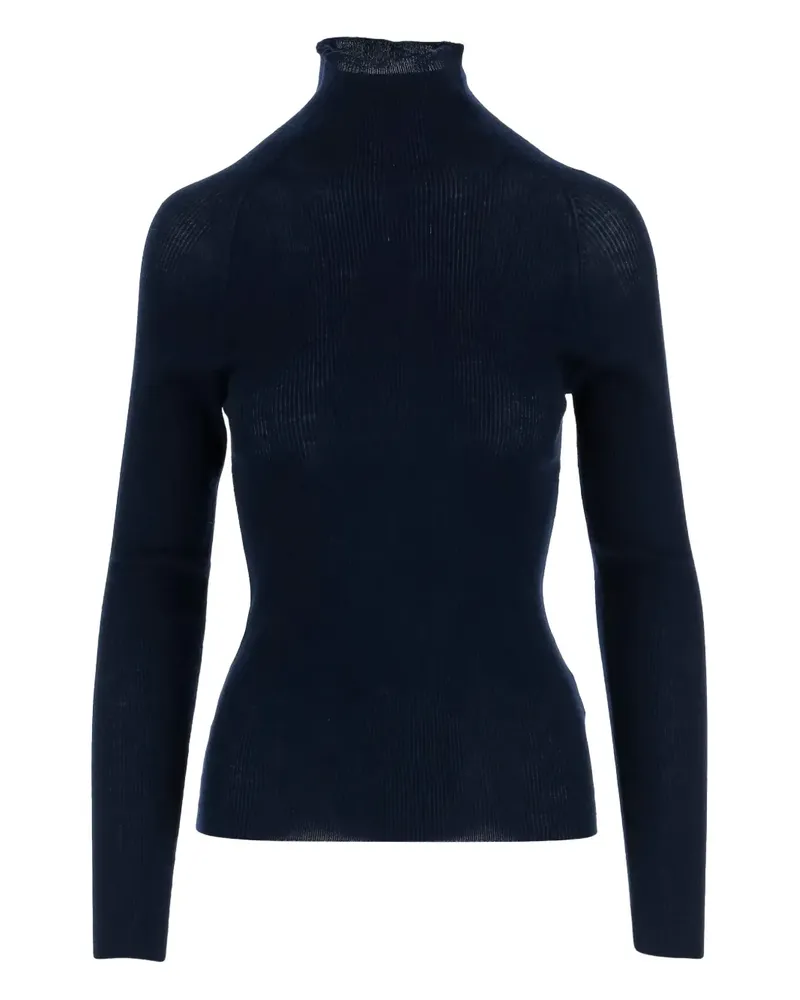 ASPESI Gerippter Rollkragenpullover - Schwarz Schwarz