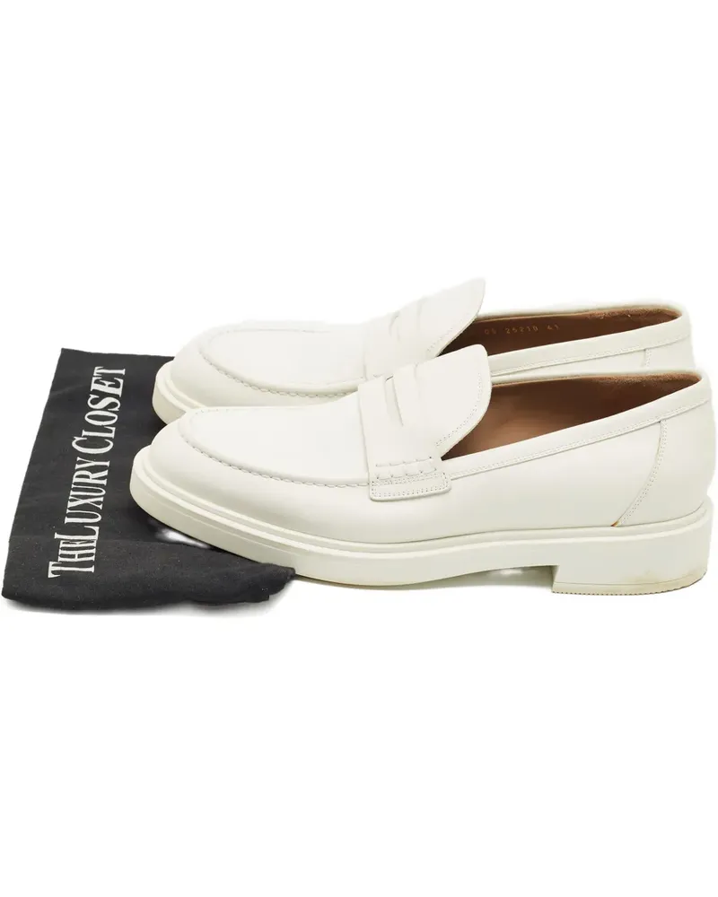Gianvito Rossi leather slip-on loafer - Weiß Weiß