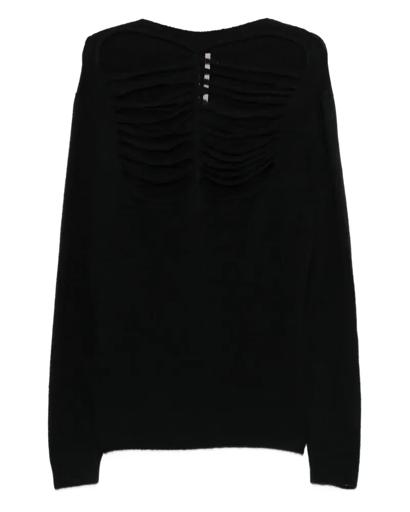 Rick Owens Ls Pullover mit Cut-Out - Schwarz Schwarz