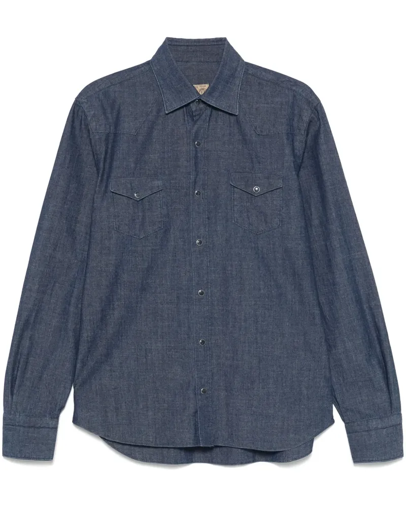 BARBA Klassisches Jeanshemd - Blau Blau