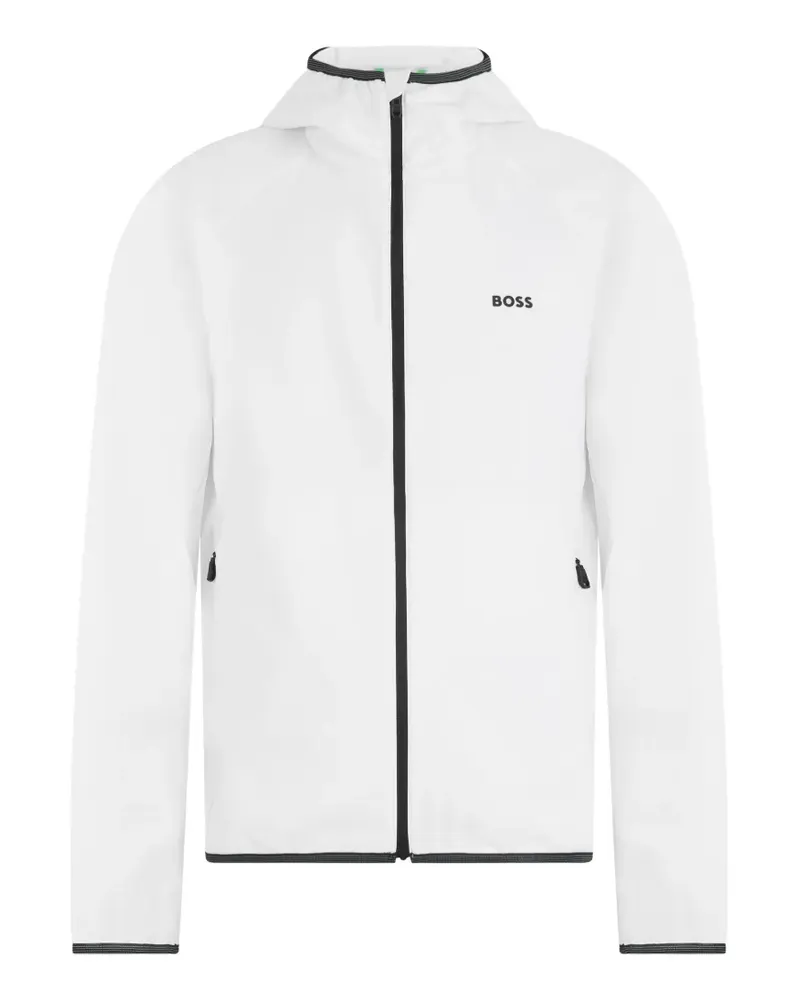 HUGO BOSS logo-print hooded jacket - Weiß Weiß