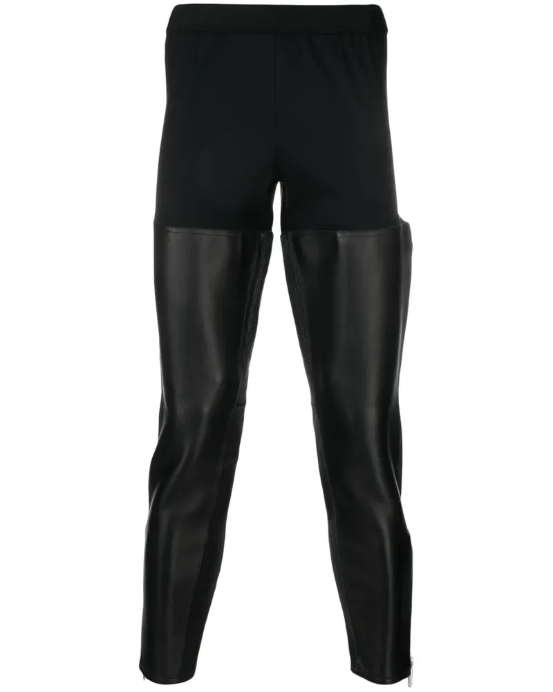 Dsquared2 Leggings mit Ledereinsätzen - Schwarz Schwarz