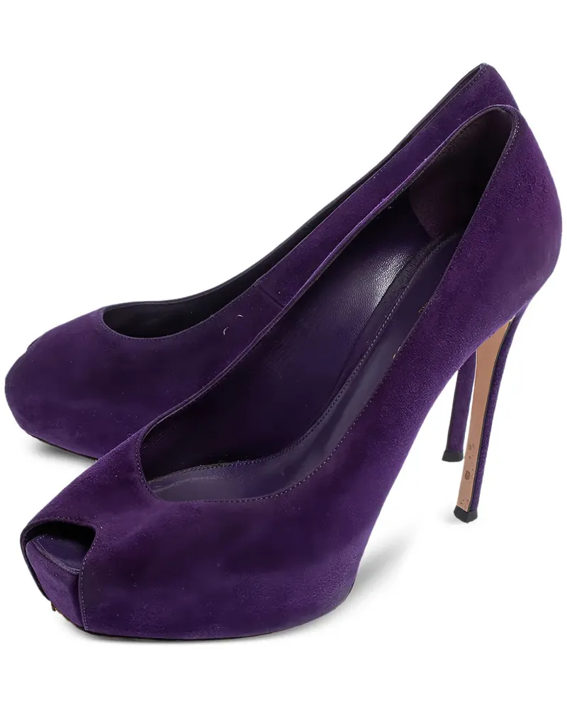 Gianvito Rossi Peeptoe-Pumps mit Plateau 125mm - Violett Violett