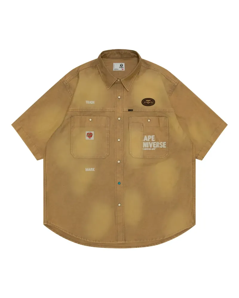 BAPE Hemd mit Logo-Stickerei - Nude Nude