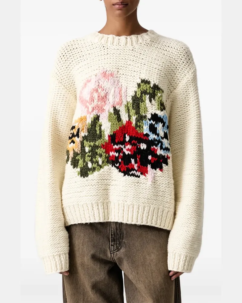 Stine Goya Pullover mit floraler Intarsie - Nude Nude