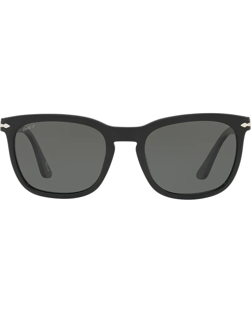 Persol Sonnenbrille mit eckigen Gläsern - Schwarz Schwarz