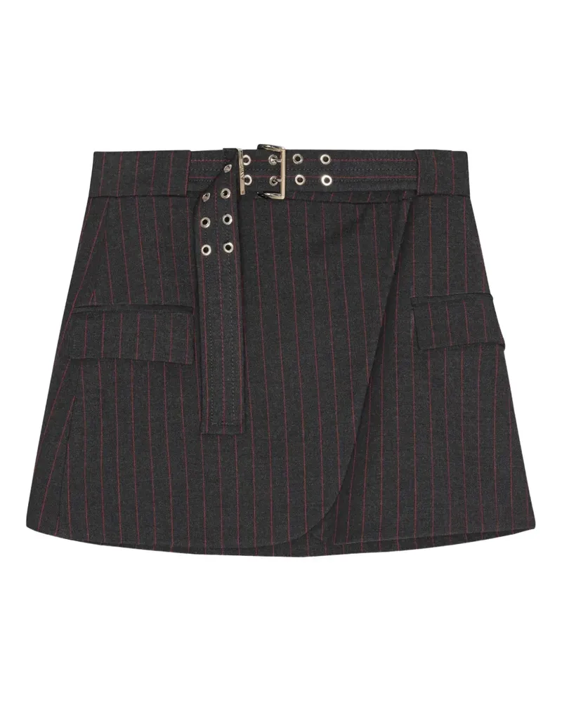 Ganni Minirock mit Gürtel - Schwarz Schwarz