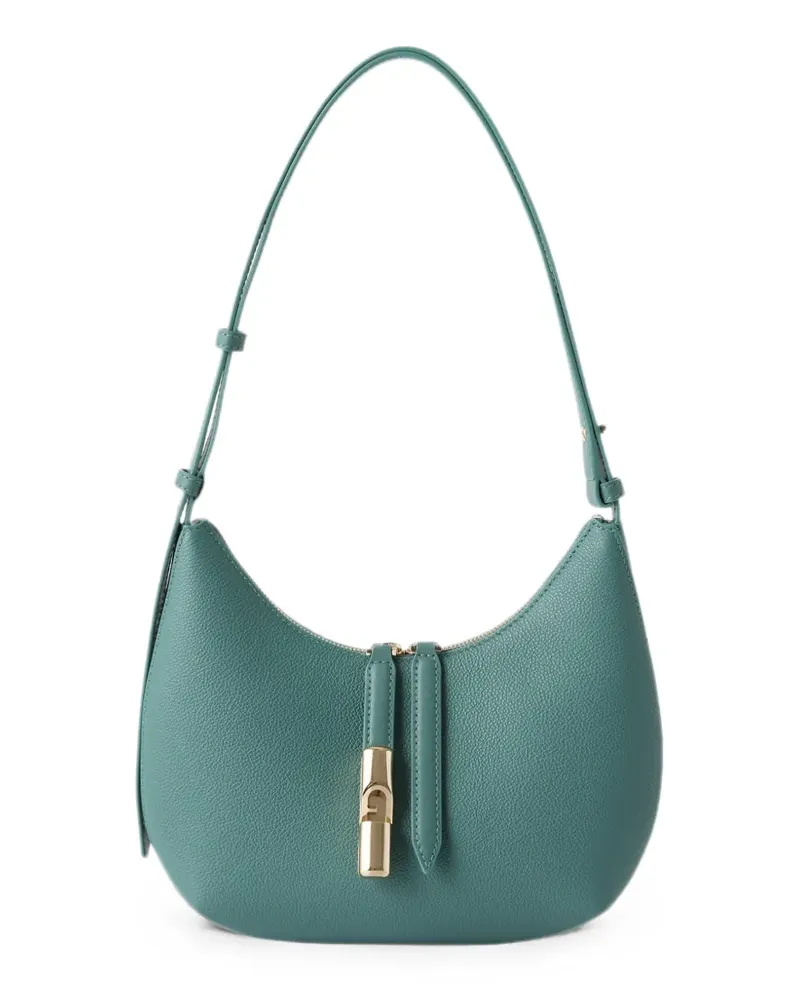 Furla Kleine Schultertasche aus gekörntem Leder - Grün Grün