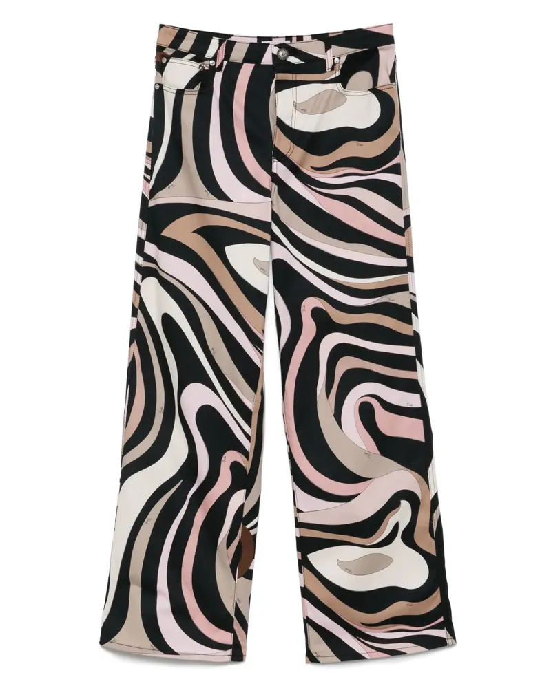 Emilio Pucci Weite Hose mit Print - Schwarz Schwarz