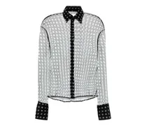 Seidenhemd mit Polka Dots - Grau