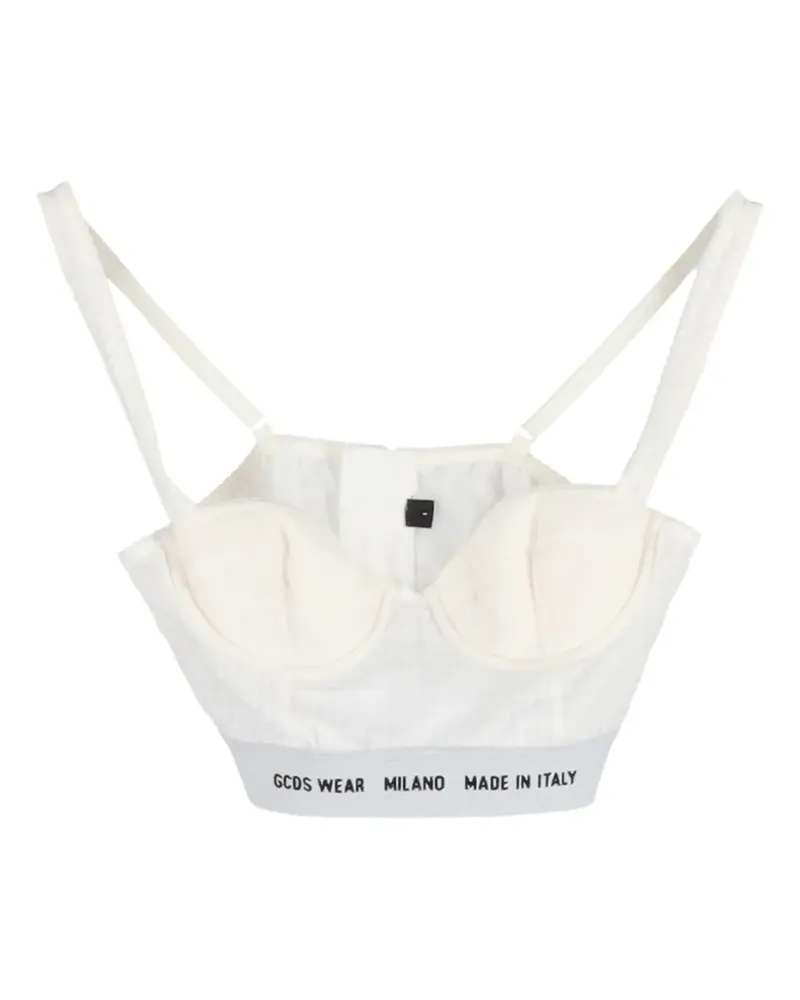 GCDS Bustier-Top mit Print - Weiß Weiß