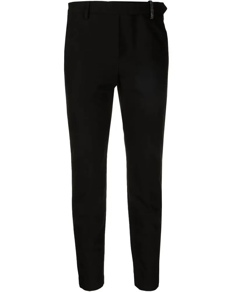 Brunello Cucinelli Schmale Monili Hose - Schwarz Schwarz
