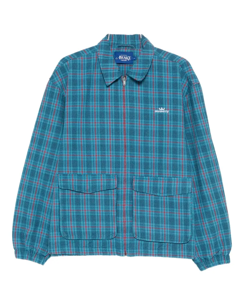 AWAKE NY Karierte Bomberjacke - Blau Blau